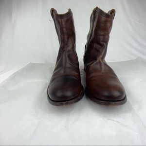 Frye Women Brown Zipper Boot Size 7
